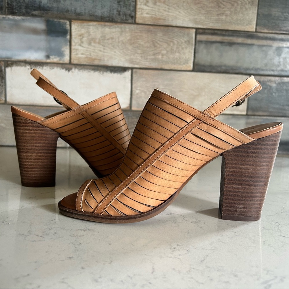 Lucky Brand Lialor Slingback Leather Open Toe Sandals 9/39 - Picture 2 of 13